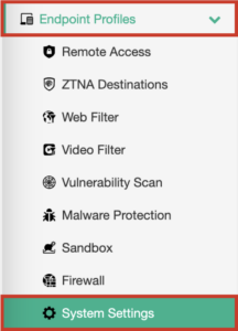 4 - Endpoint Profiles - System Settings